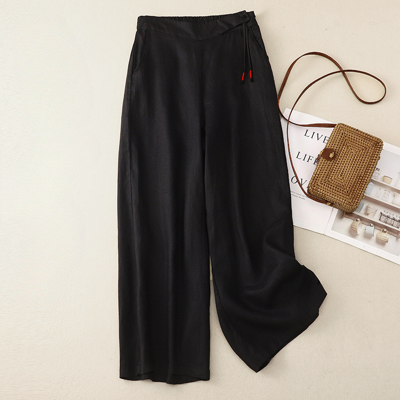 Women's Wide-Leg Linen Trousers