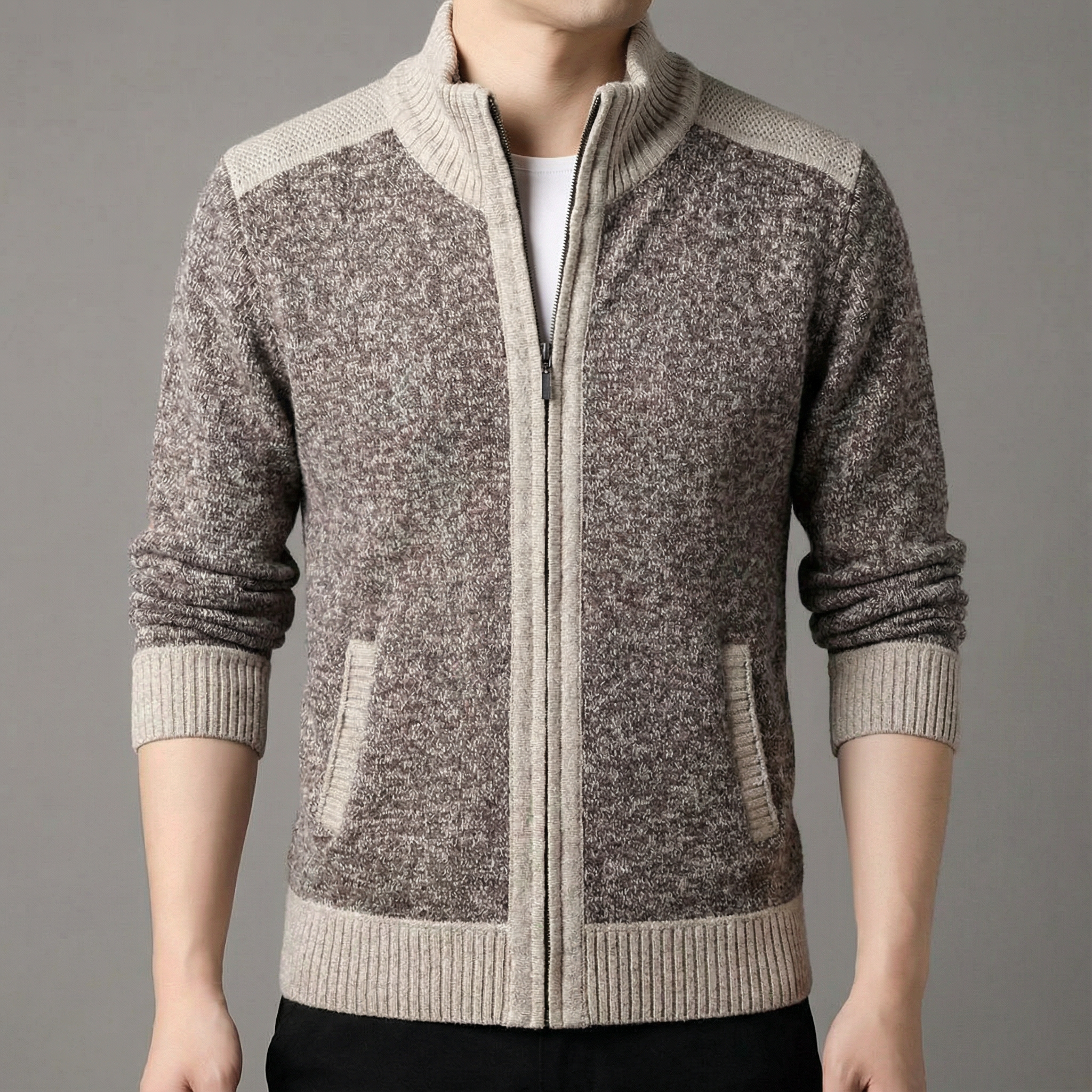 Men's Full-Zip Knit Jacket - Fairmont Style-Outfit2Go