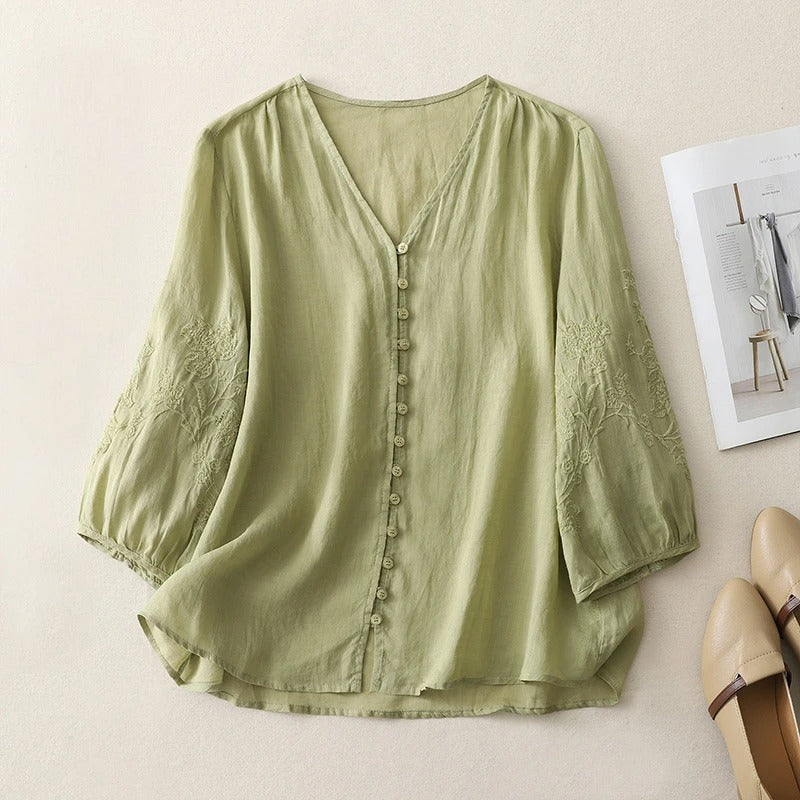 Women's Solana Linen Blouse - Lightweight & Stylish Top