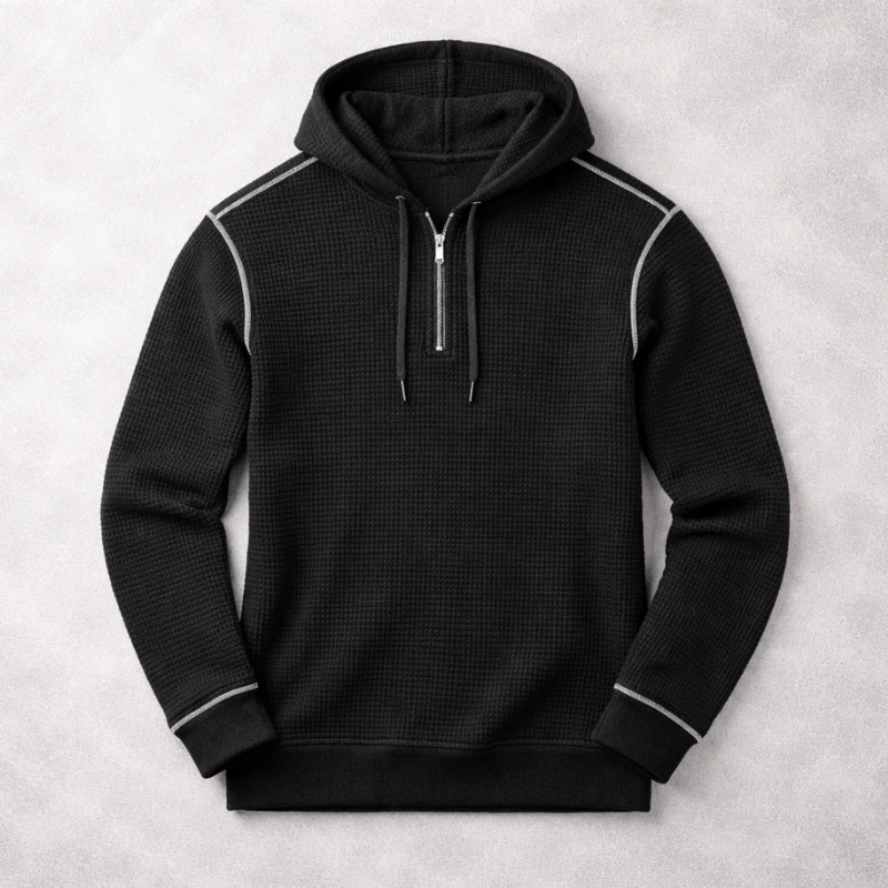 Men's Waffle Hoodie - Cozy and Stylish Sweatshirt