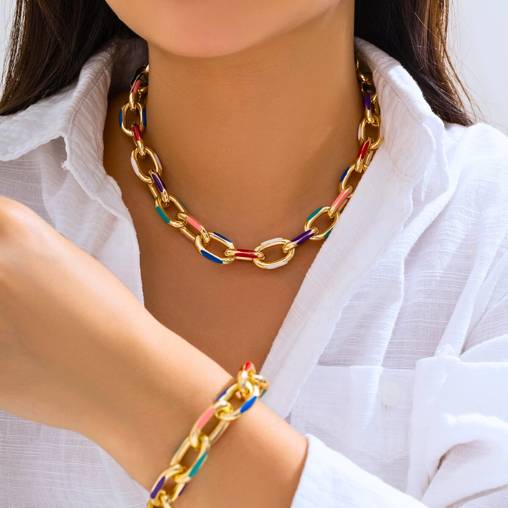 Elegant Capri Link Jewelry Set-Outfit2Go