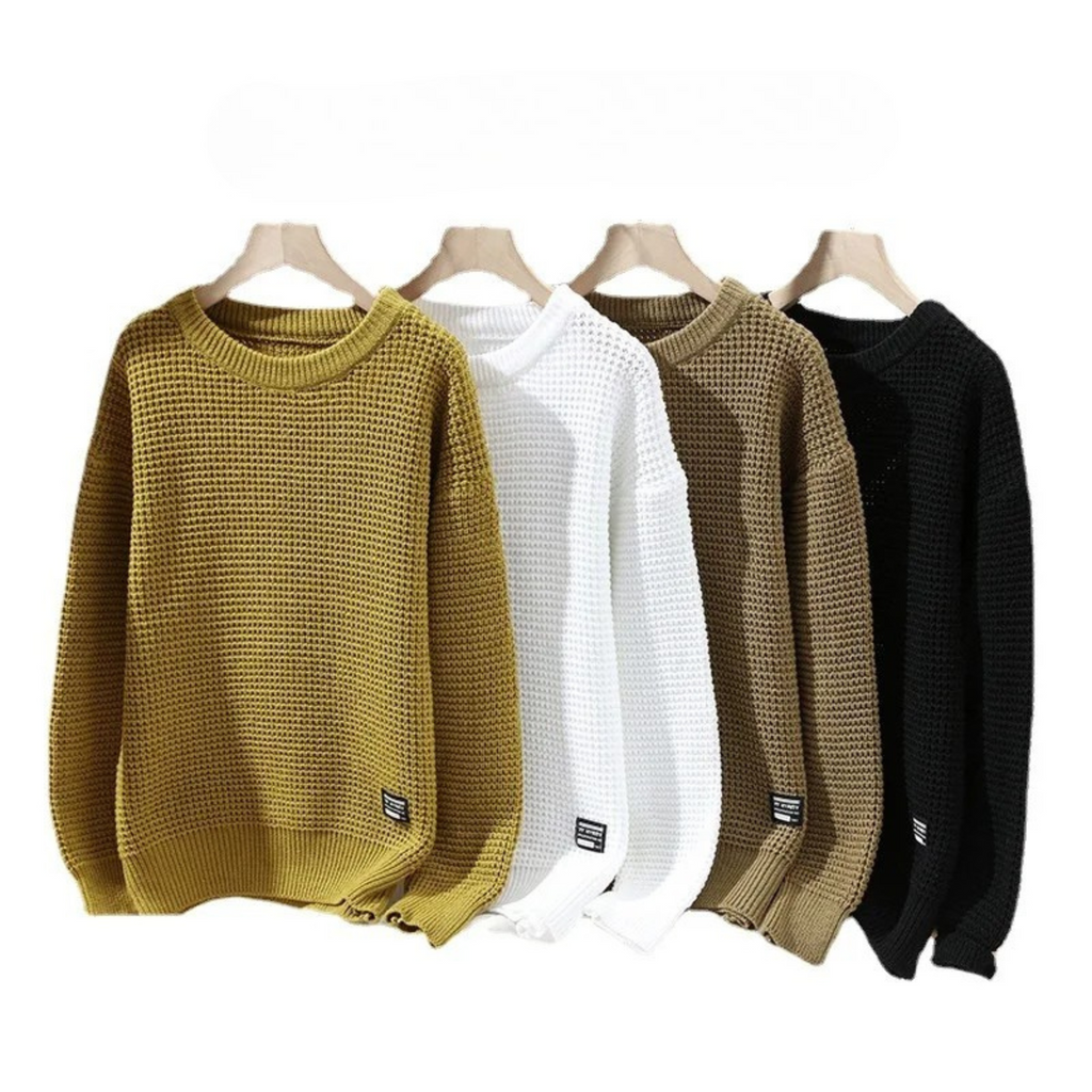 Men's Waffle Crewneck Sweater-Outfit2Go