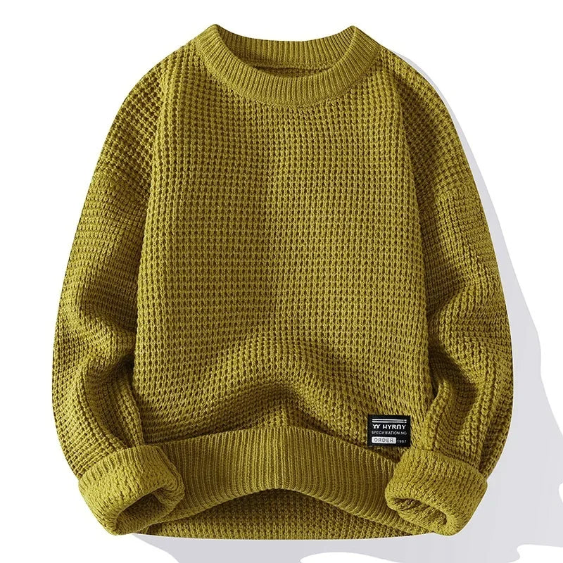 Men's Waffle Crewneck Sweater-Outfit2Go