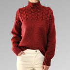 Women's Elegant Warm Sweater with High Collar-Outfit2Go