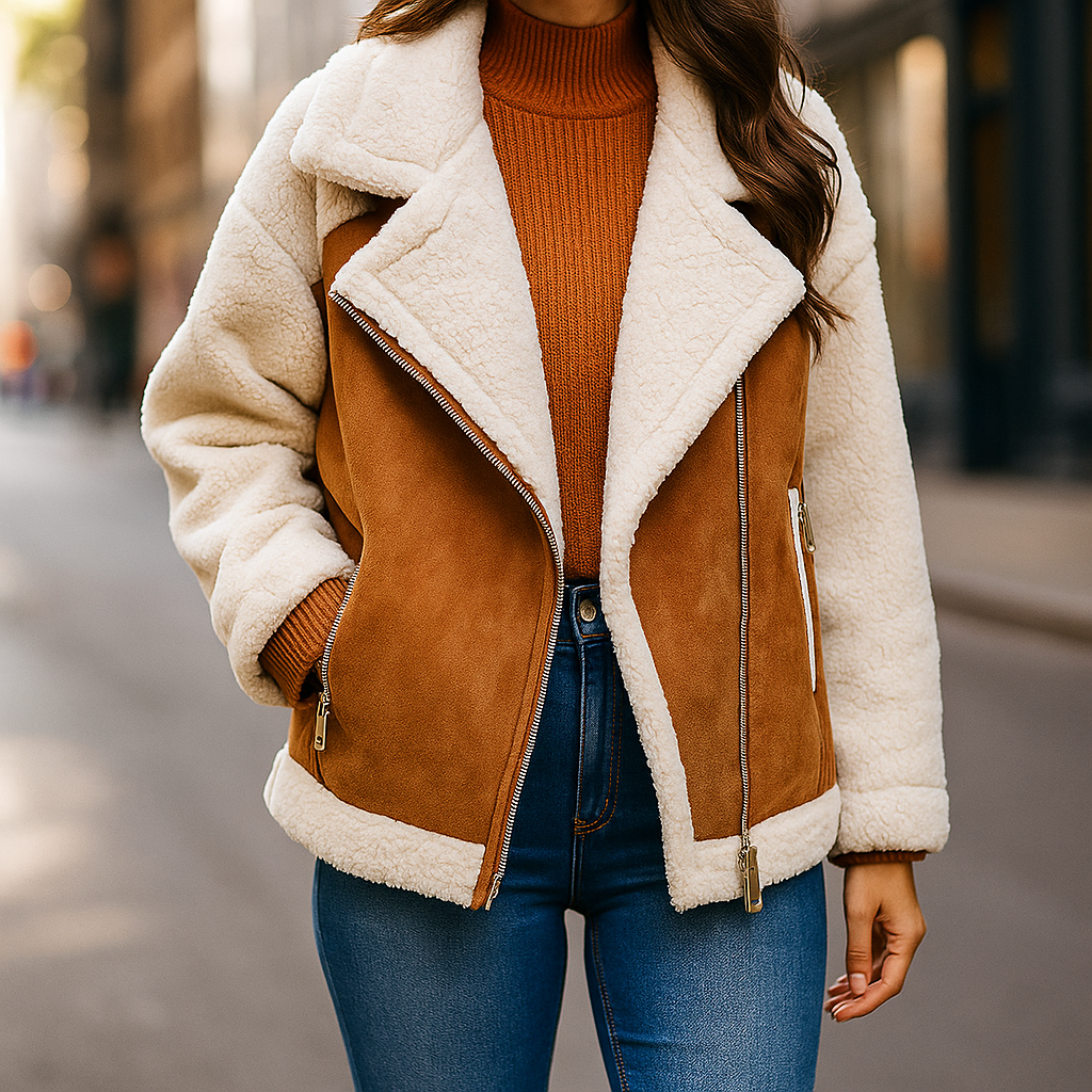 Evelyn Hart Women's Aviator Leather Jacket for Stylish Warmth and Durability - OUTFIT2GO