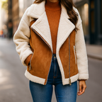 Evelyn Hart Women's Aviator Leather Jacket for Stylish Warmth and Durability - OUTFIT2GO