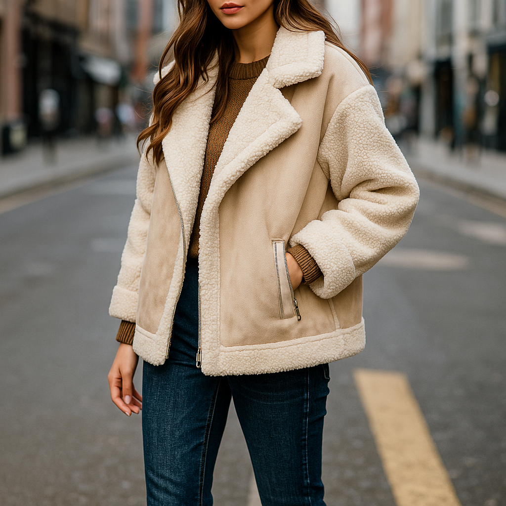 Evelyn Hart Women's Aviator Leather Jacket for Stylish Warmth and Durability - OUTFIT2GO