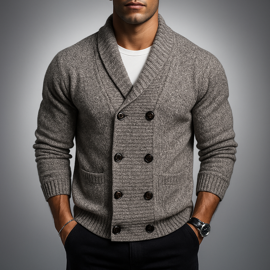 Men's Double-Breasted Cardigan in Moreno Style-Outfit2Go