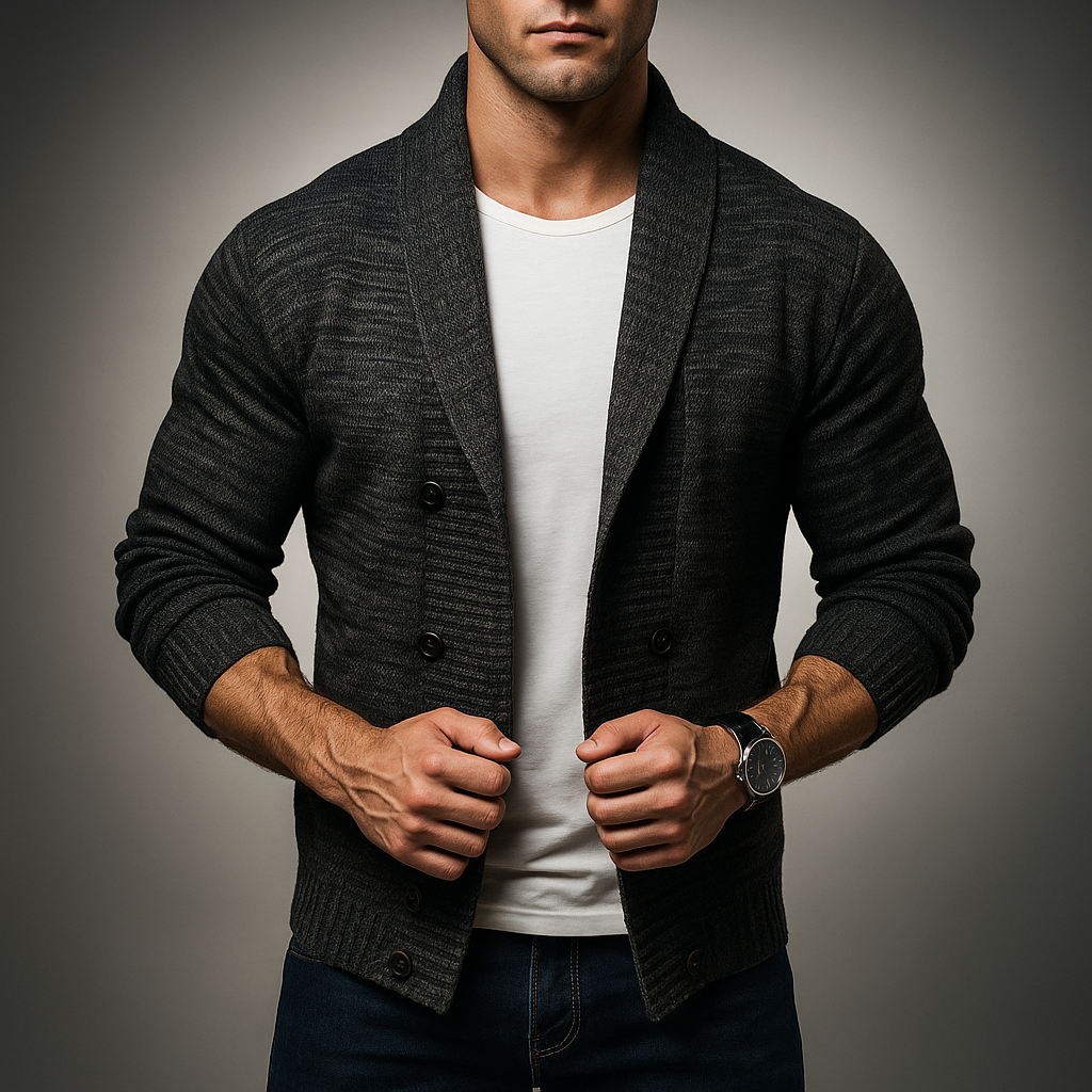 Men's Double-Breasted Cardigan in Moreno Style-Outfit2Go