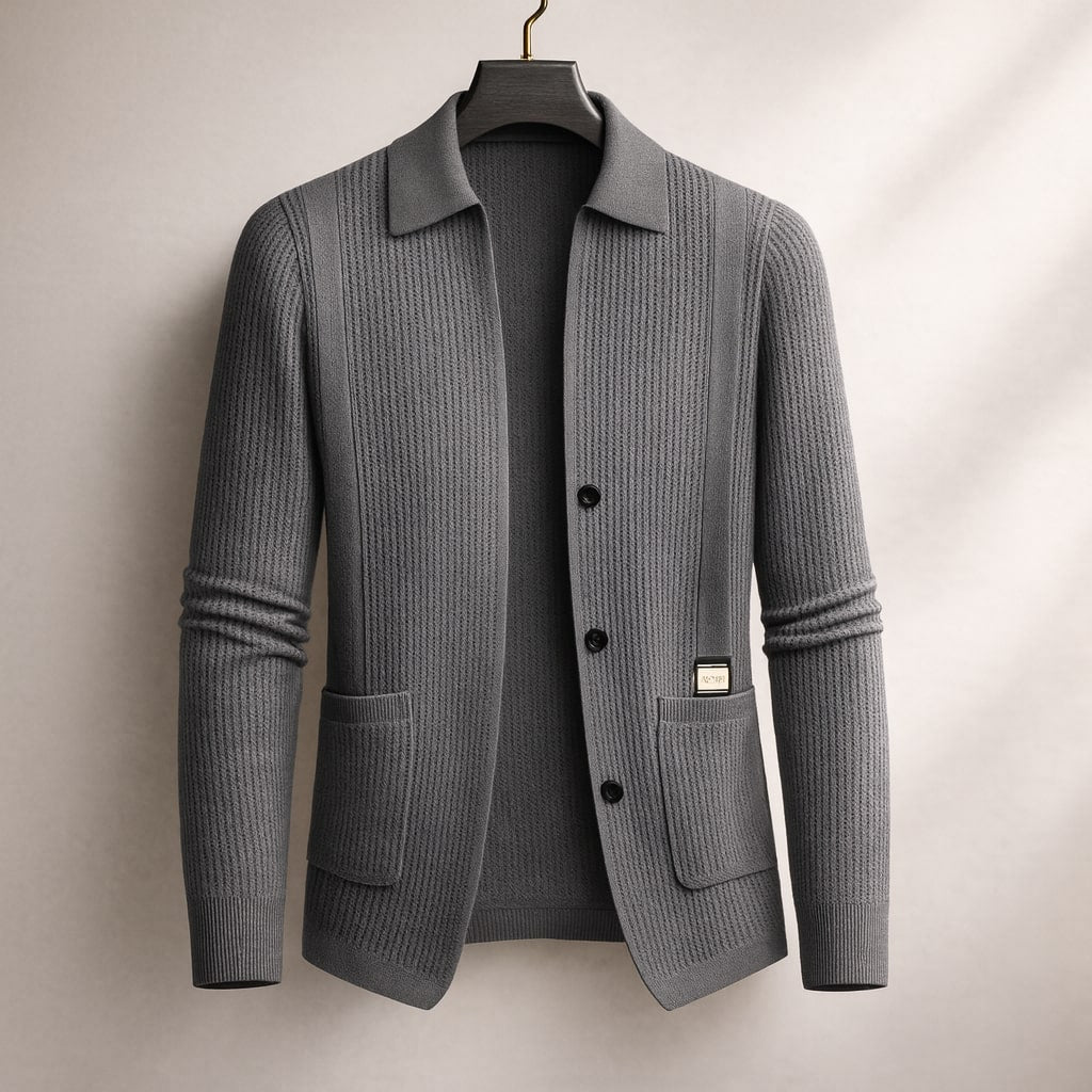 Men's Textured Button Cardigan-Outfit2Go