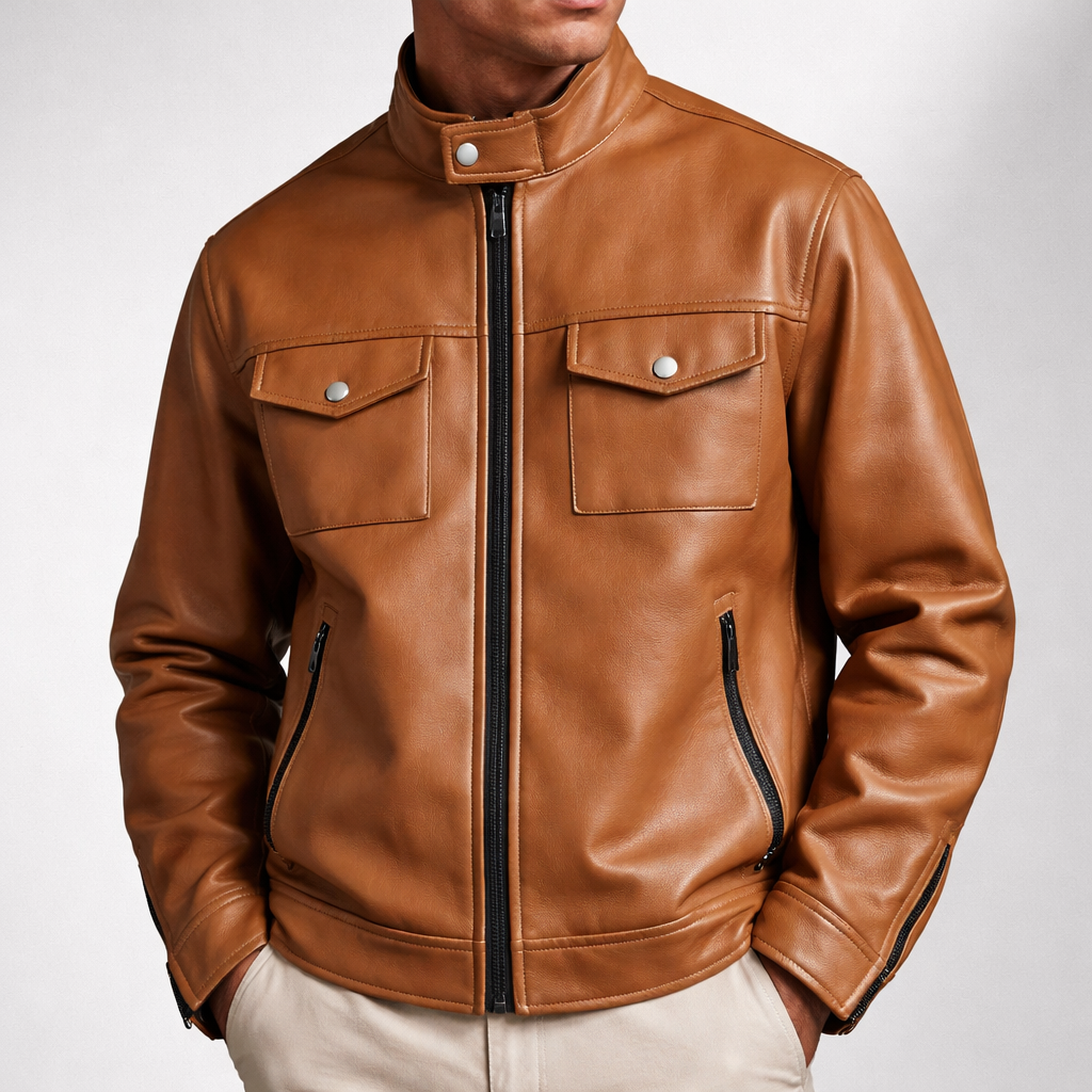Men's Genuine Leather Jacket-Outfit2Go