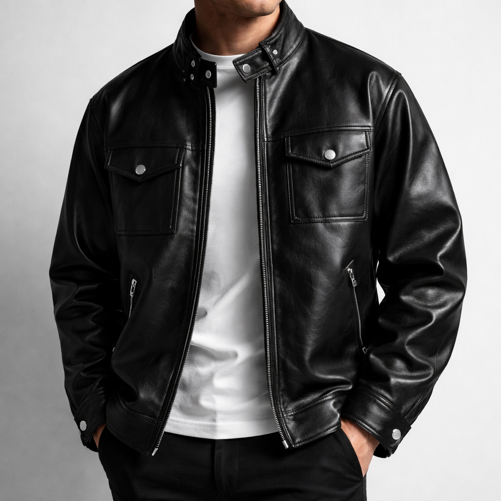 Men's Genuine Leather Jacket-Outfit2Go