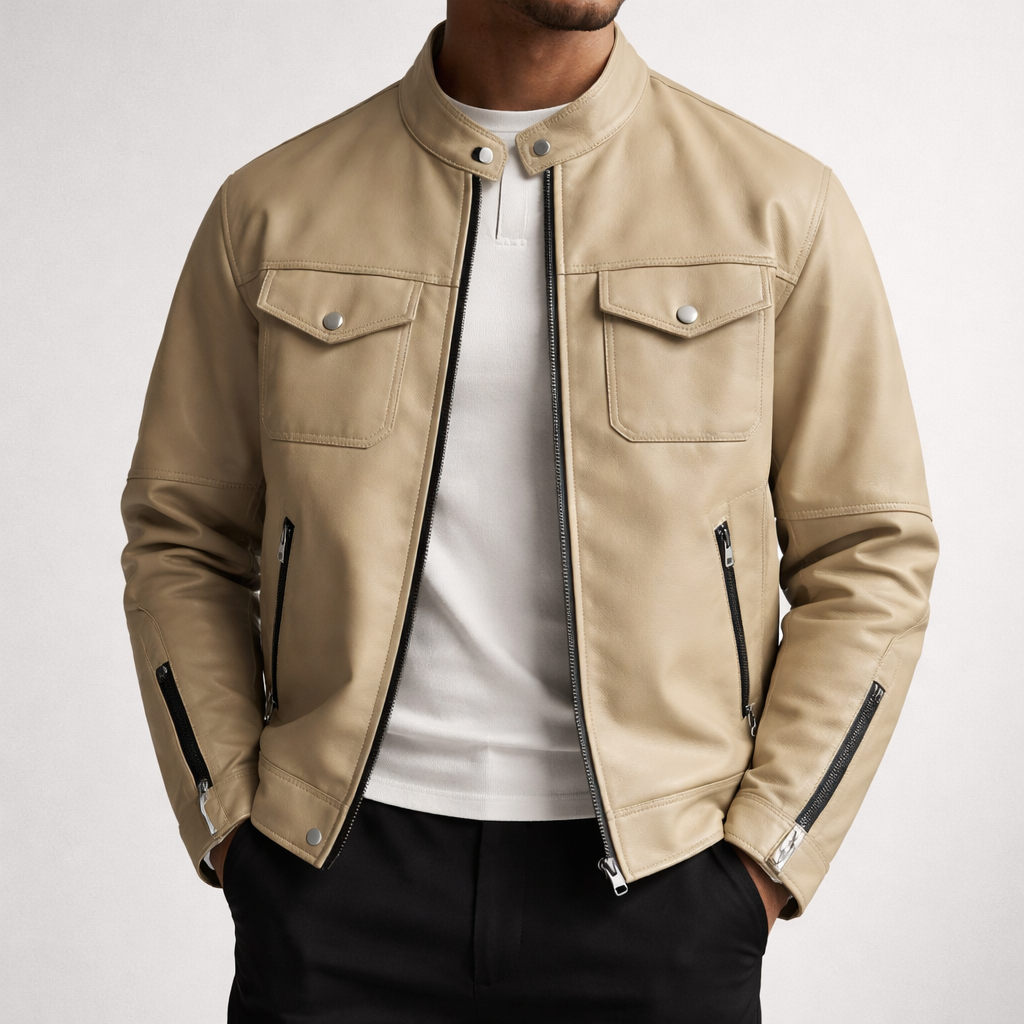 Men's Genuine Leather Jacket-Outfit2Go