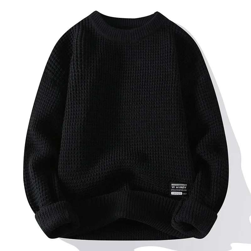 Men's Waffle Crewneck Sweater-Outfit2Go