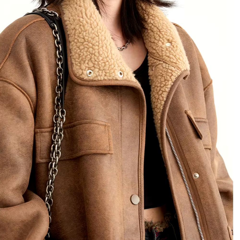 Women's Suede Jacket in Tuscany Style-Outfit2Go