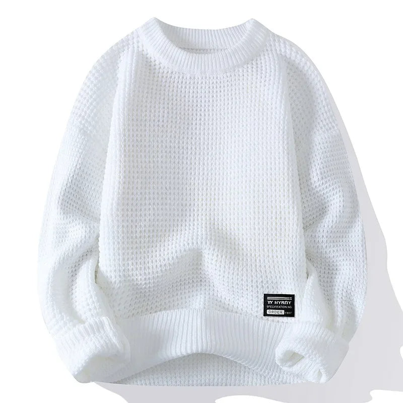 Men's Waffle Crewneck Sweater-Outfit2Go