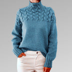 Women's Elegant Warm Sweater with High Collar-Outfit2Go