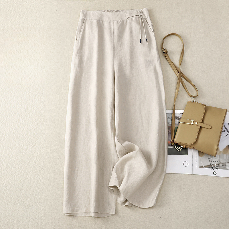 Women's Wide-Leg Linen Trousers