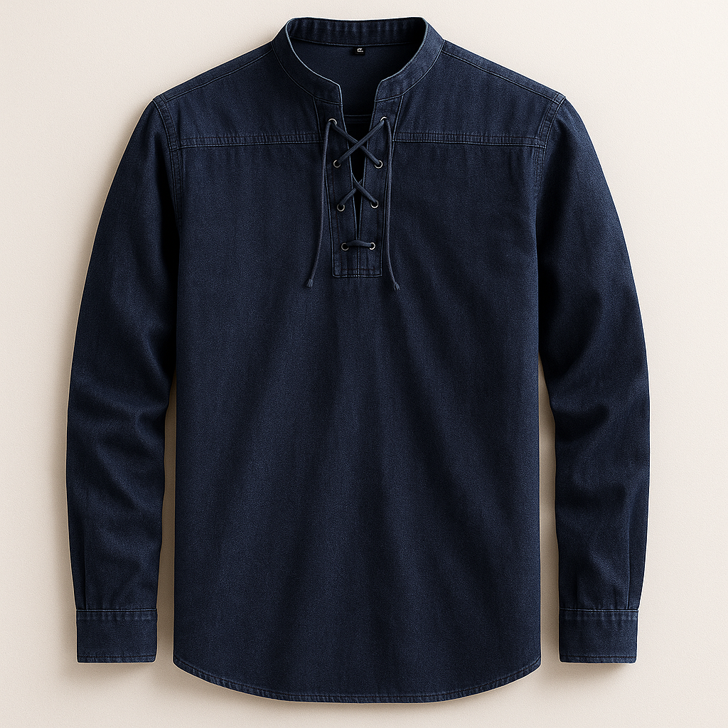 Men's Long Sleeve Henley Shirt - Nomad Style