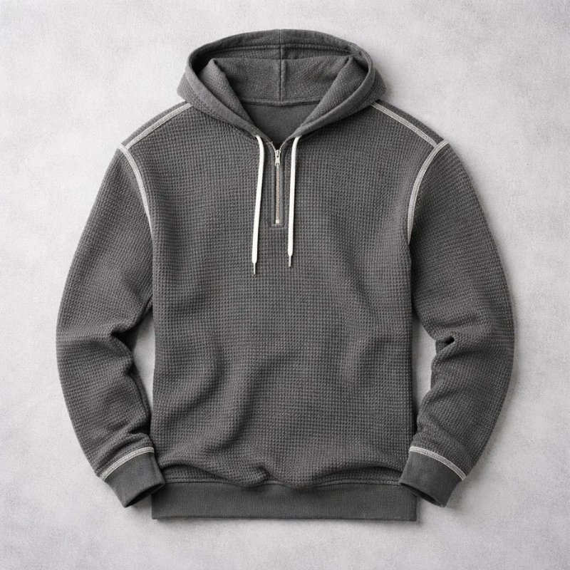 Men's Waffle Hoodie - Cozy and Stylish Sweatshirt