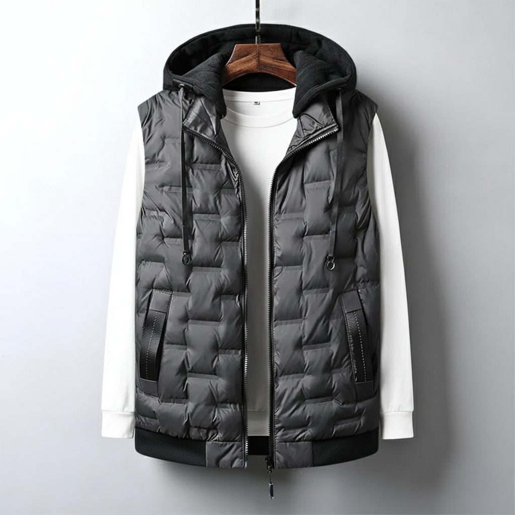 Men's Hooded Vest – Versatile Layering for Comfort and Style.-Outfit2Go