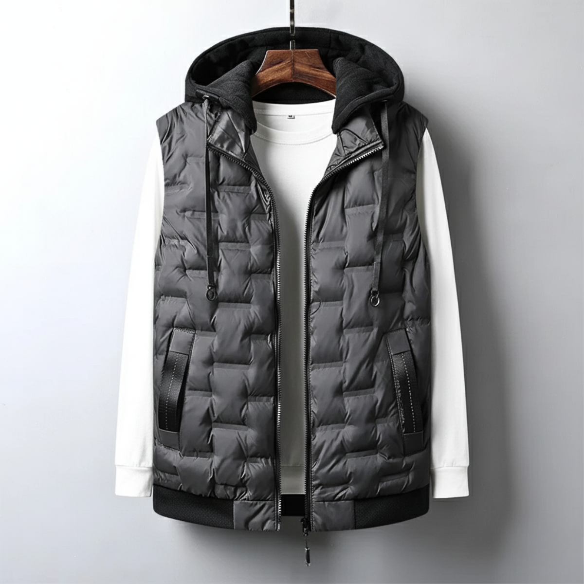 Men's Hooded Vest – Versatile Layering for Comfort and Style.-Outfit2Go