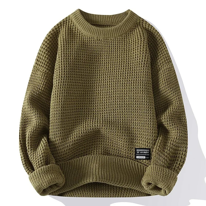 Men's Waffle Crewneck Sweater-Outfit2Go