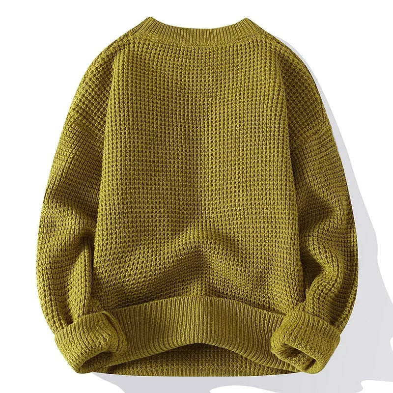 Men's Waffle Crewneck Sweater-Outfit2Go