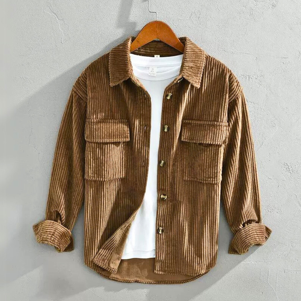 Men's Cord Shirt – Soft, Comfortable Fabric for Everyday Wear.-Outfit2Go