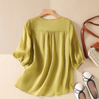 Women's Lace Blouse in Esmeralda Linen