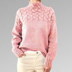 Women's Elegant Warm Sweater with High Collar-Outfit2Go