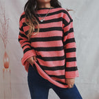 Women's Oversized Knit Sweater – Soft Fabric – Casual Round Neck-Outfit2Go