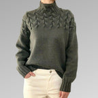 Women's Elegant Warm Sweater with High Collar-Outfit2Go