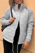 Women's Patchwork Knit Zip Jacket-Outfit2Go