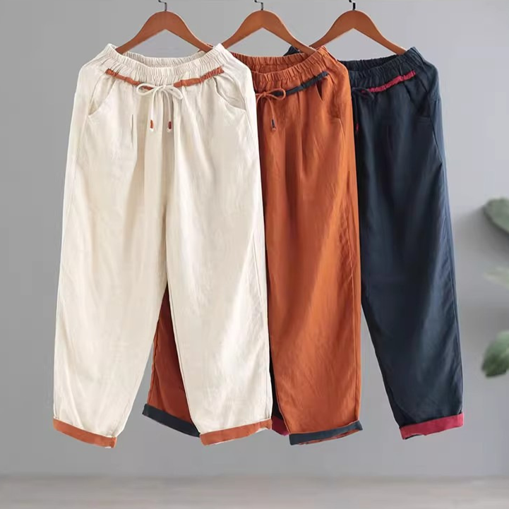 Women's Linen Barrel Pants - Fifth Avenue Style