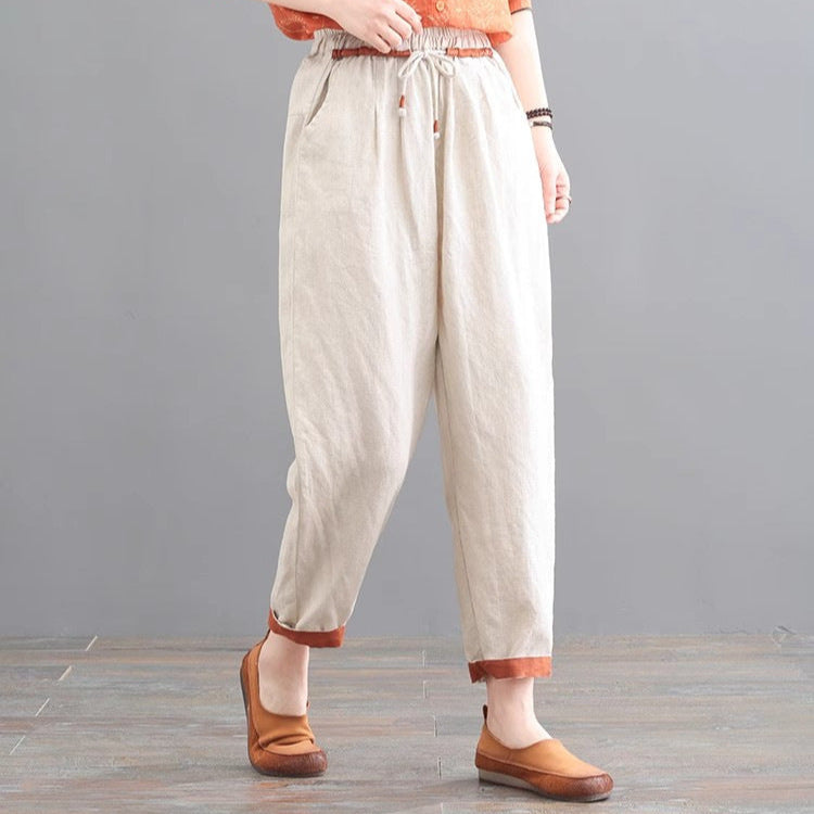 Women's Linen Barrel Pants - Fifth Avenue Style