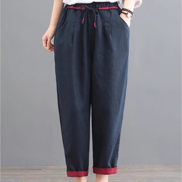 Women's Linen Barrel Pants - Fifth Avenue Style