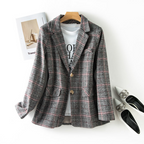Women's Check Blazer - Stylish and Versatile Outerwear