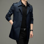 Men's Double-Breasted Trench Coat - Classic Style