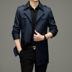 Men's Double-Breasted Trench Coat - Classic Style