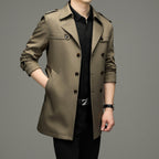 Men's Double-Breasted Trench Coat - Classic Style
