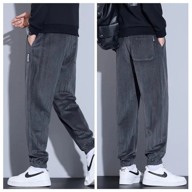 Men's Checkered Corduroy Pants with Vault Design-Outfit2Go