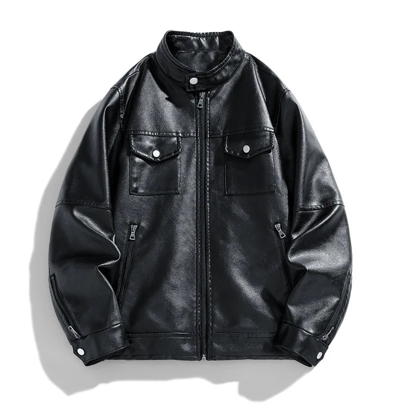 Men's Genuine Leather Jacket-Outfit2Go