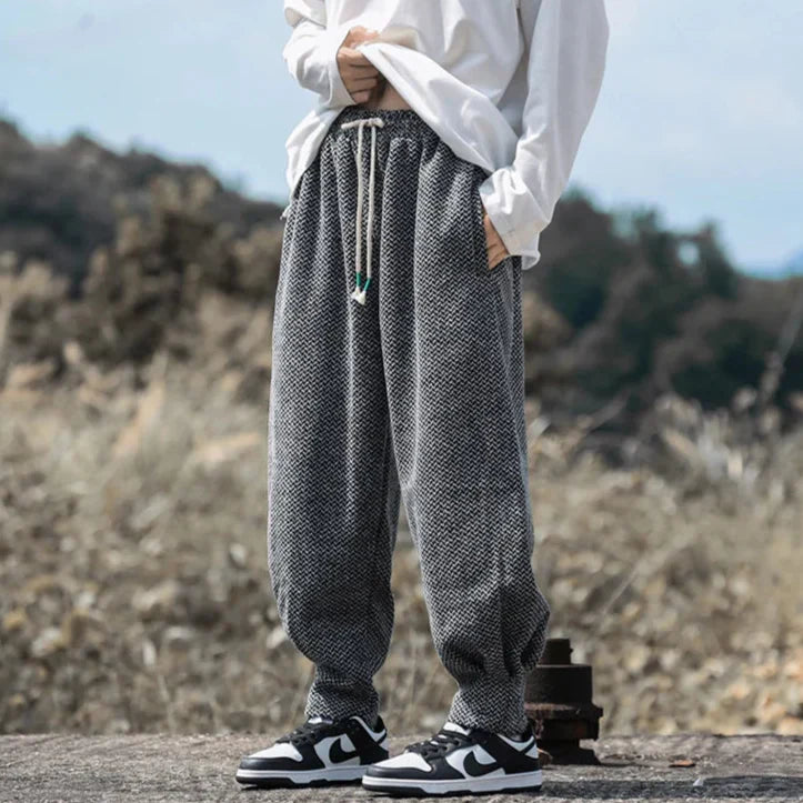 Men's Textured Joggers with Comfortable Fit-Outfit2Go