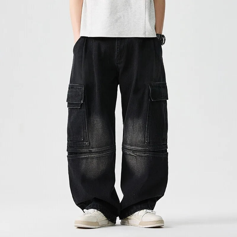 Men's Oversized Baggy Jeans with Distressed Detailing-Outfit2Go