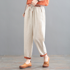 Women's Linen Barrel Pants - Fifth Avenue Style