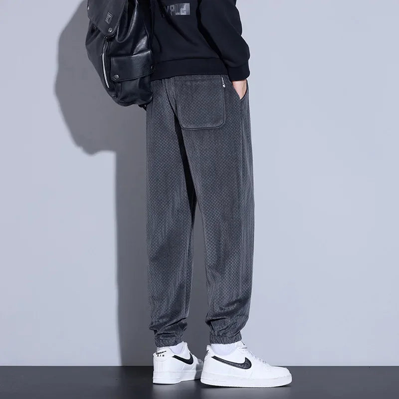 Men's Checkered Corduroy Pants with Vault Design-Outfit2Go