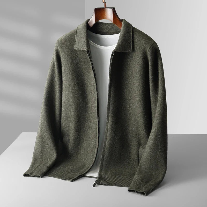 Men's Wool Lapel Cardigan-Outfit2Go