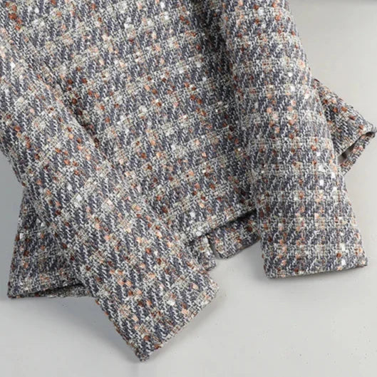 Women's Tweed Pearl Single Button Blazer-Outfit2Go