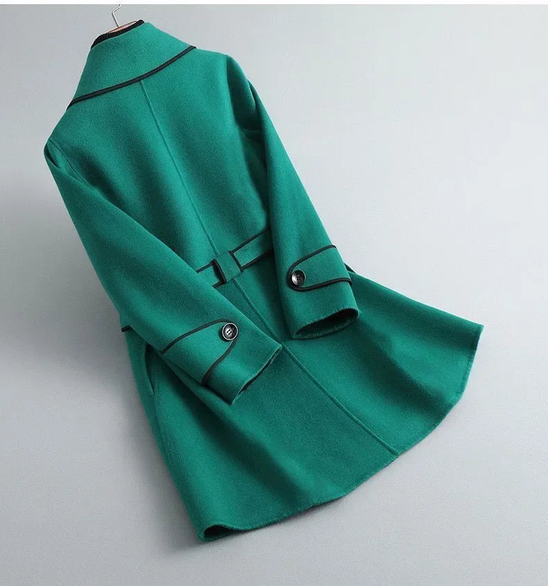 Women's Trim Belted Coat-Outfit2Go